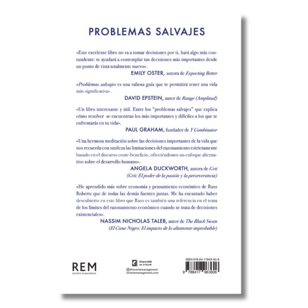 Problemas salvajes; Russ Roberts. Libros crecimiento personal, libros desarrollo personal, libros inteligencia emocional, libros bienestar, libros desarrollo profesional, libros liderazgo, libros motivación, libros motivadores, libros productividad, libros gestión habilidades, descubre tus fortalezas, inteligencia emocional