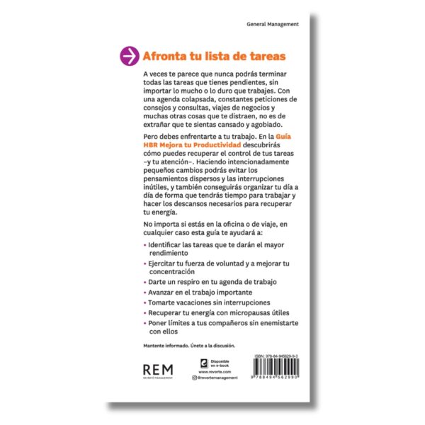 Mejora tu productividad; Guías HBR de Harvard Business Review. Libros crecimiento personal, libros desarrollo personal, libros inteligencia emocional, libros bienestar, libros desarrollo profesional, libros liderazgo, libros motivación, libros motivadores, libros productividad, libros gestión habilidades, descubre tus fortalezas, inteligencia emocional