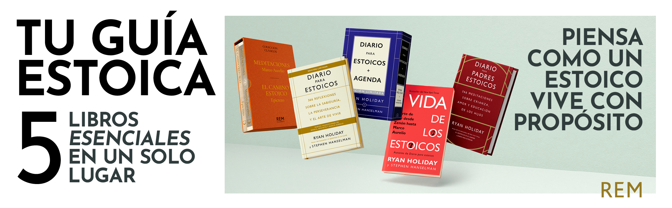 Guía estoica. 5 libros esenciales en un solo lugar